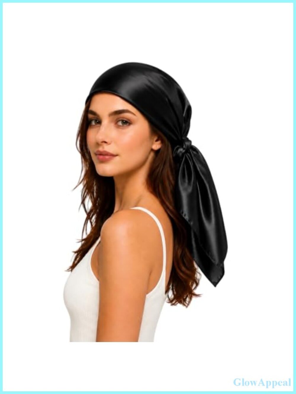 100% Mulberry Silk Head Scarf for Women, 35 Inch Square Silk Scarf